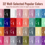 Gel Nail Polish Kit with UV Light, 32 Colors Gel Polish Nail Kit Soak Off