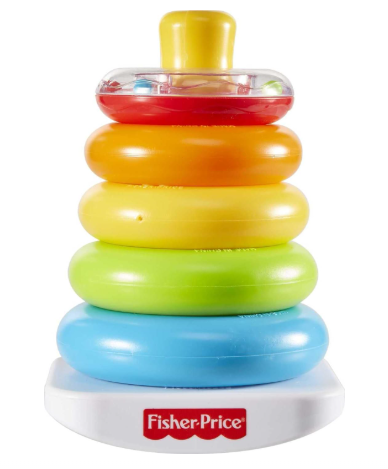 Baby Stacking Toy Rock-a-Stack, Roly-Poly Base with 5 Colorful Rings for Ages 6+ Months