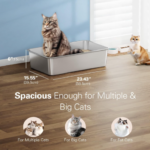 Extra Large Stainless Steel Litter Box for Big Cat, 60 L x 40 W x 15 H with High Side