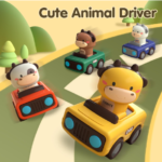 Baby Car Toys for 1 2 3 Year Old Boys Girls Birthday Gift, Animal Racing Car Toddler Toys Age 1-2 Years